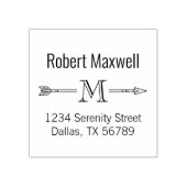 モノグラム矢印イニシャルアドレス ラバースタンプ (インプリント)