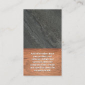 モノグラム石板 |木材 名刺 (裏面)