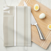 モノグラム砂岩ストライプ キッチンタオル (四つ折り)