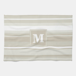 モノグラム砂岩ストライプ キッチンタオル