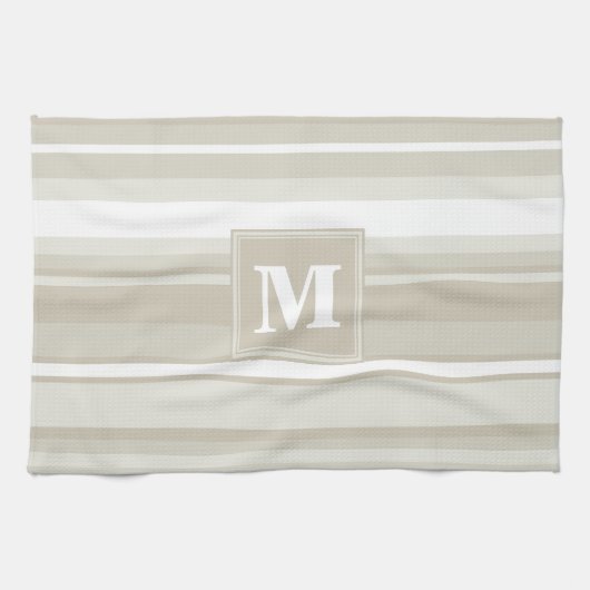 モノグラム砂岩ストライプ キッチンタオル (横)