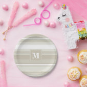 モノグラム砂岩ストライプ ペーパープレート (パーティー)