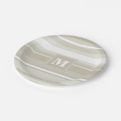 モノグラム砂岩ストライプ ペーパープレート (アングル)