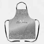 モノグラム砲金滴下グリッター金属名 エプロン (正面)