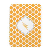 モノグラム磁石とオレンジ色のモロッコ模様 マグネット (縦)