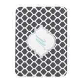 モノグラム磁石を使用した灰色のモロッコパターン マグネット (縦)