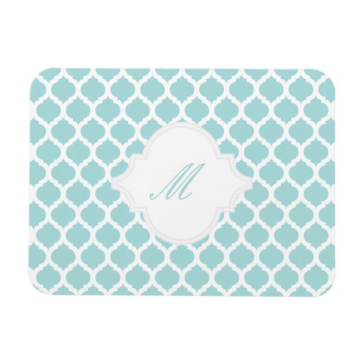 モノグラム磁石付き青モロッコパターン マグネット (横)