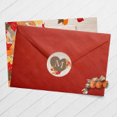 モノグラム秋の結婚式またはブライダルシャワーシール ラウンドシール