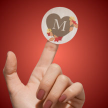 モノグラム秋の結婚式またはブライダルシャワーシール