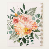 モノグラム秋ウォーター素朴カラーピンクピーチフラワー プランナー手帳 (裏面)