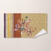 モノグラム秋テーマキツネと葉カスタムの ハンドタオル (ハンドタオル)