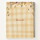 モノグラム秋パターン自然なテクスチャアートワークシック ノートブック (裏面)