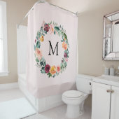 モノグラム秋秋バラフラワーフローラリース シャワーカーテン (インサイチュ)