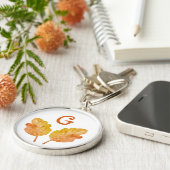 モノグラム秋秋葉オレンジ葉色 キーホルダー (側面)