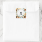 モノグラム秋花ひまわり水色 スクエアシール (バッグ)