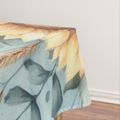 モノグラム秋花ひまわり水色 テーブルクロス (インサイチュ)