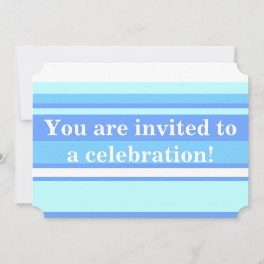モノグラム空色のストライプ 招待状 (正面)