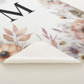 モノグラム紅葉と花の水色 シェルパブランケット (3/4)