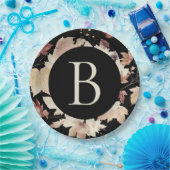 モノグラム紅葉ブラック感謝祭 ペーパープレート (パーティー)