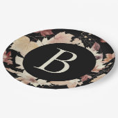 モノグラム紅葉ブラック感謝祭 ペーパープレート (アングル)