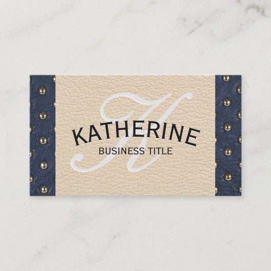 モノグラム級 |革の張り付け 名刺 (正面)