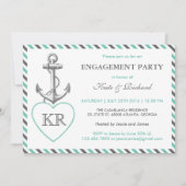 モノグラム素朴いかり婚約パーティ招待状 招待状 (正面)