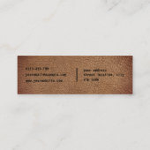 モノグラム素朴なブラックスクリプト茶色の革 スキニー名刺 (裏面)