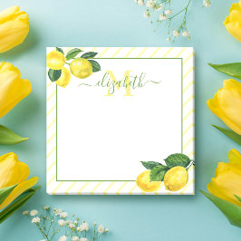 モノグラム素朴なレモンの水色、国のストライプ ポストイット