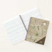 モノグラム素朴な庭師イニシャルと名前レトロ ノートブック (内部)