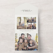 モノグラム素朴の取り外し可能なホリデーフォト オールインワン招待状 (内側)