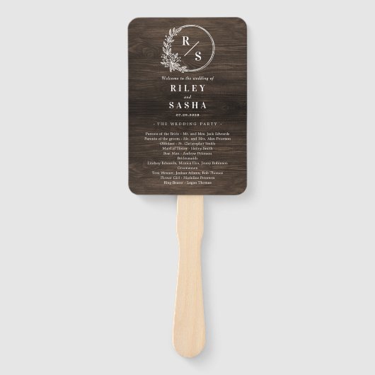 モノグラム素朴の式結婚プログラムのファン ハンドファン (正面)