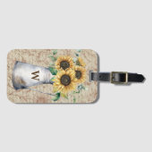 モノグラム素朴ひまわりヴィンテージ文字の切り離し ラゲッジタグ (正面横)