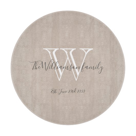 モノグラム素朴イニシャルアンドネームシカッコいいック カッティングボード (正面)