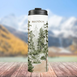 モノグラム素朴ウォーターカラーグリーンフォレスト タンブラー