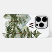 モノグラム素朴ウォーターカラーパインフォレスト&マウンテン Case-Mate iPhoneケース (裏面 (横))