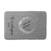 モノグラム素朴ウッドのファミリ名 バスマット (正面)