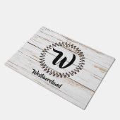 モノグラム素朴ウッドスタイルドアマット ドアマット (アングル)