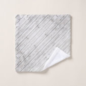 モノグラム素朴グレイ木材歩くベアファミリー名 バスタオルセット (ウォッシュタオル)