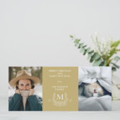 モノグラム素朴サンドの休日のフォトカード シーズンカード (スタンド正面)