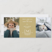 モノグラム素朴サンドの休日のフォトカード シーズンカード (正面)