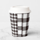モノグラム素朴シックなブラウンとホワイトプレイド 紙コップ (左)