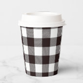 モノグラム素朴シックなブラウンとホワイトプレイド 紙コップ (裏面)