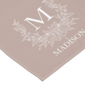 モノグラム素朴シルバーピンクパーソナライズされたイニシャル ショートテーブルランナー (コーナー)