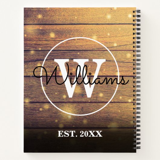 モノグラム素朴スエレガントクリプトウッドパネル ノートブック (裏面)