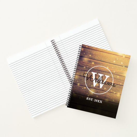 モノグラム素朴スエレガントクリプトウッドパネル ノートブック (内部)