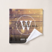 モノグラム素朴スエレガントクリプトウッドパネル バスタオルセット (ウォッシュタオル)