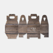 モノグラム素朴スクリプトバーンカントリー結婚式パーティー フェイバーボックス (折り畳みなし)