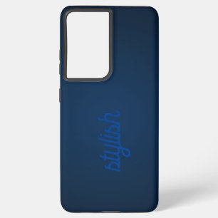 モノグラム素朴ダークブルー SAMSUNG GALAXY S21+ケース