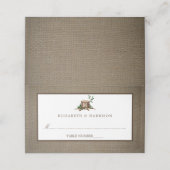 モノグラム素朴ツリー&バーラップ結婚ズ プレイスカード (外部開封)