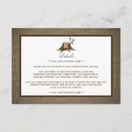 モノグラム素朴ツリー&バ結婚ラップ詳細 エンクロージャーカード